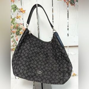 Coach Gray/Black Signature Tote Bag w Inner Pockets